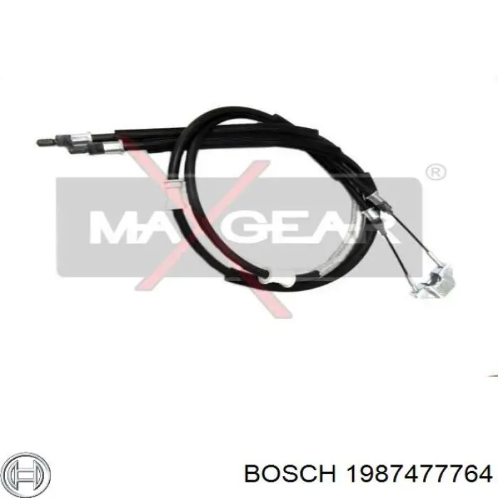 1 987 477 764 Bosch cable de freno de mano trasero derecho/izquierdo