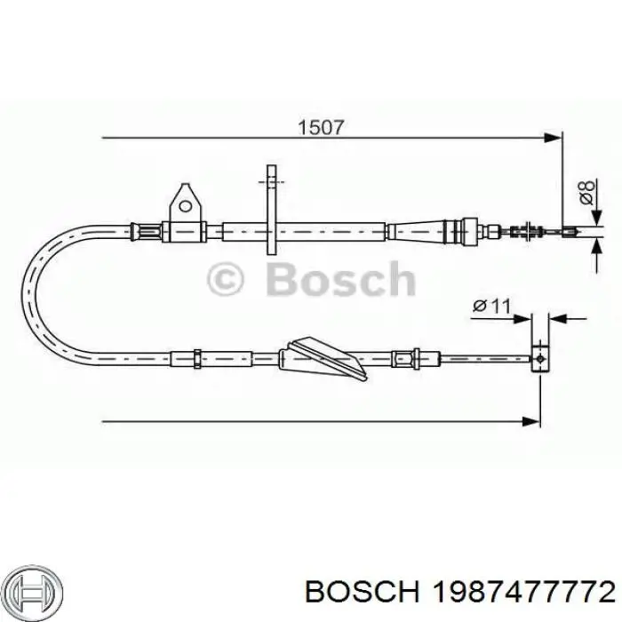 9210312 General Motors cable de freno de mano trasero derecho