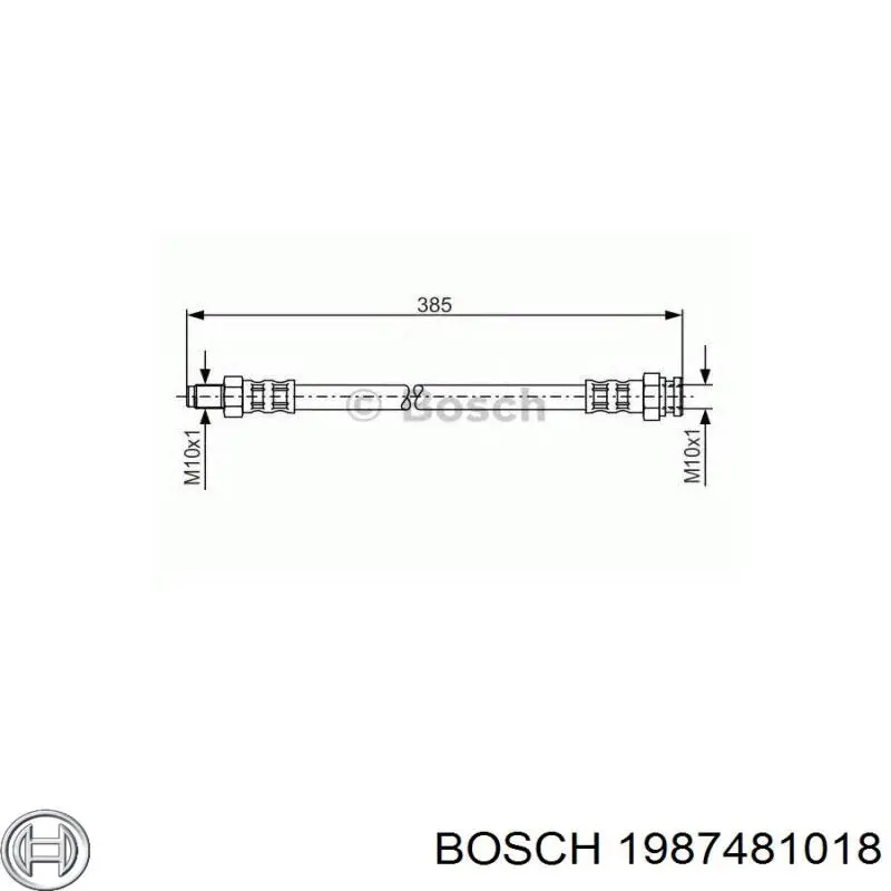 1987481018 Bosch tubo flexible de frenos trasero izquierdo