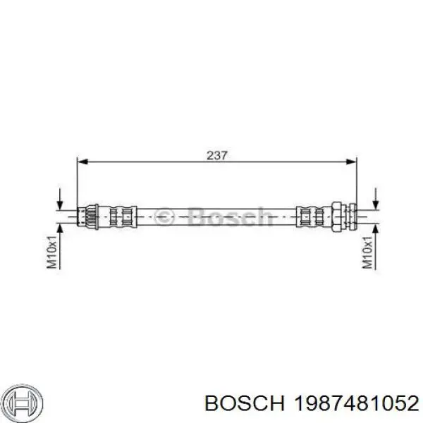 1987481052 Bosch tubo flexible de frenos trasero