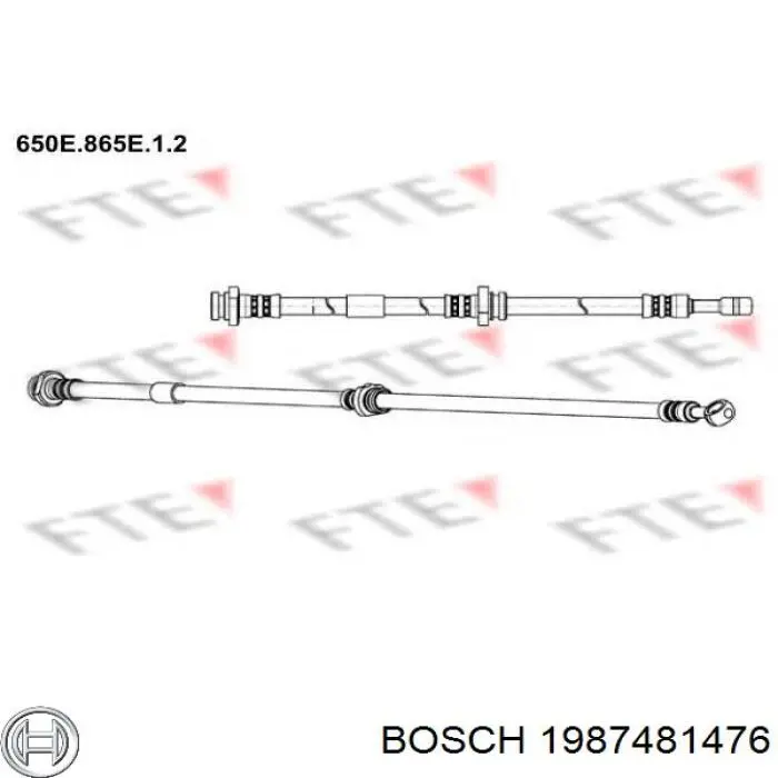 1987481476 Bosch tubo flexible de frenos trasero derecho