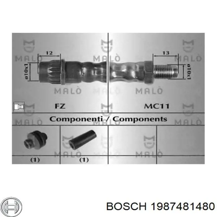 1987481480 Bosch latiguillo de freno delantero