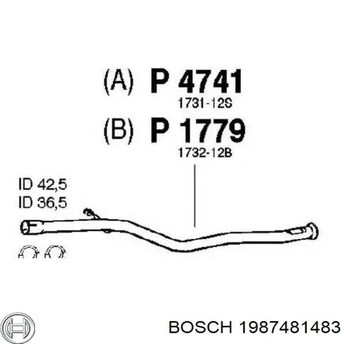 1987481483 Bosch tubo flexible de frenos trasero