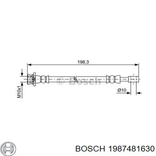 1987481630 Bosch tubo flexible de frenos trasero