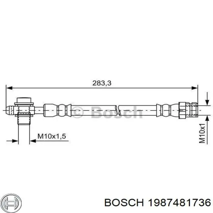 1987481736 Bosch tubo flexible de frenos trasero