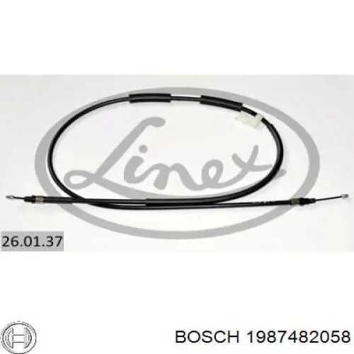 1987482058 Bosch cable de freno de mano trasero izquierdo