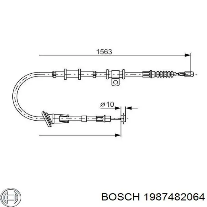 1987482064 Bosch cable de freno de mano trasero izquierdo