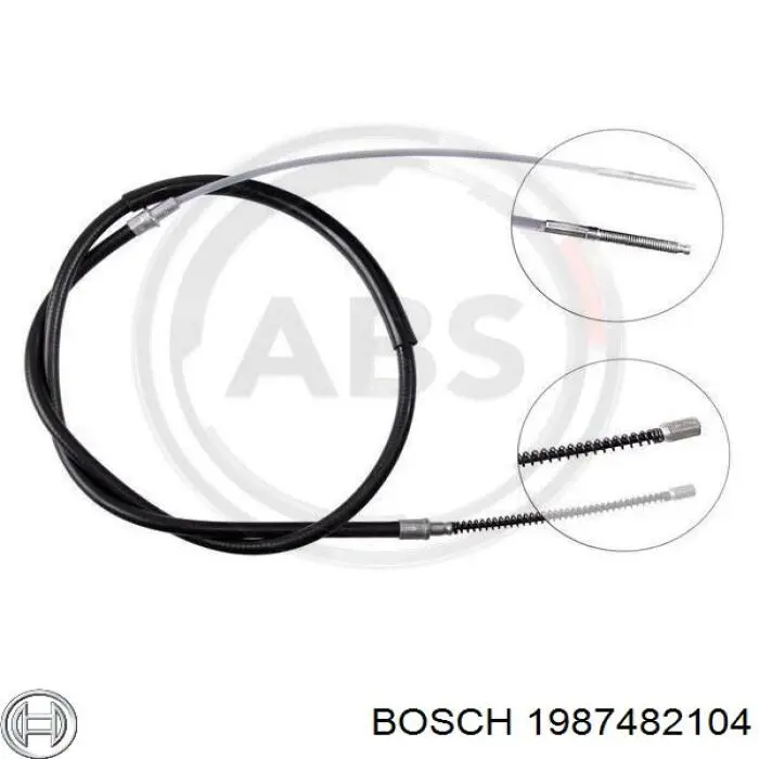 1987482104 Bosch cable de freno de mano trasero derecho/izquierdo