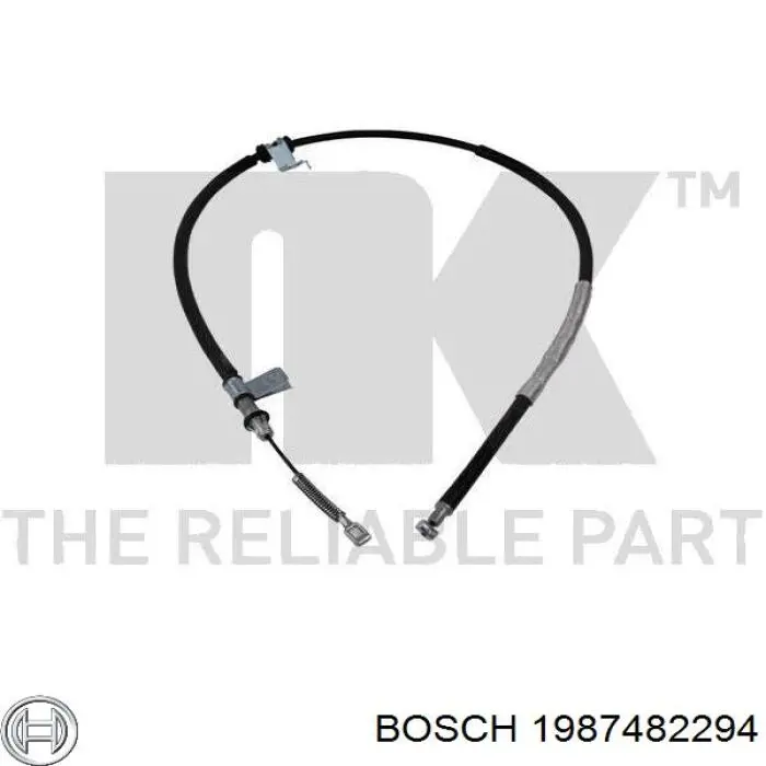 1987482294 Bosch cable de freno de mano trasero derecho