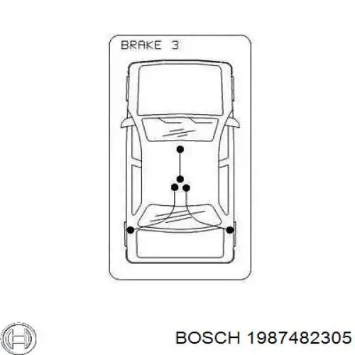 1987482305 Bosch cable de freno de mano trasero izquierdo