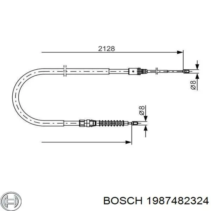 1987482324 Bosch cable de freno de mano trasero derecho/izquierdo