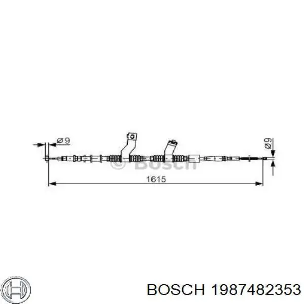 1987482353 Bosch cable de freno de mano trasero izquierdo