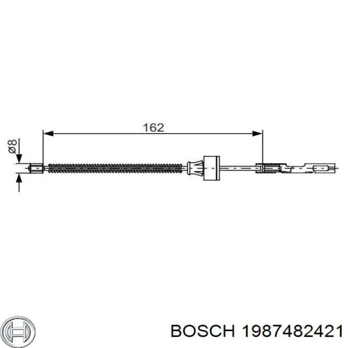 1987482421 Bosch cable de freno de mano trasero derecho/izquierdo