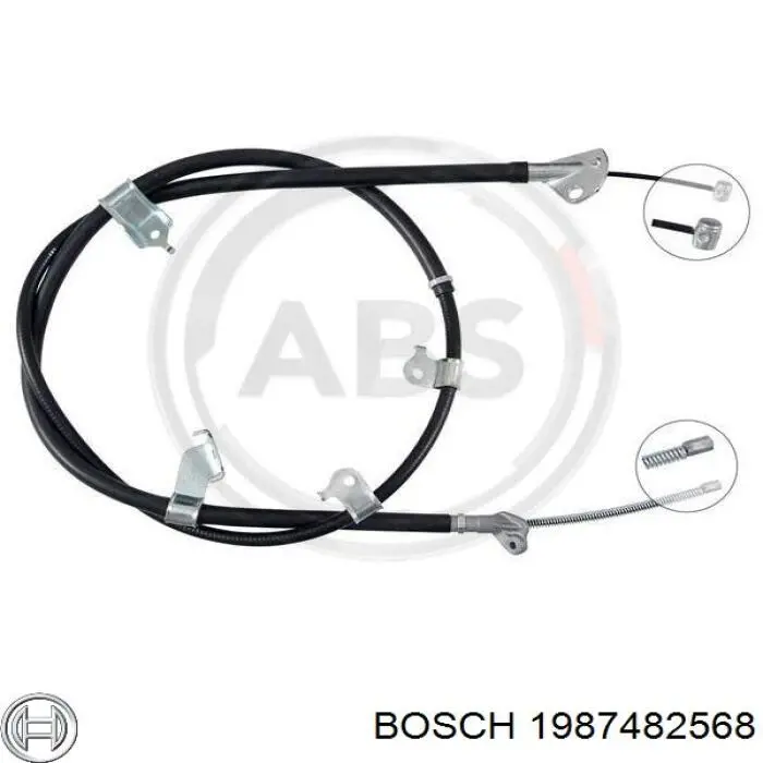 1 987 482 568 Bosch cable de freno de mano trasero derecho