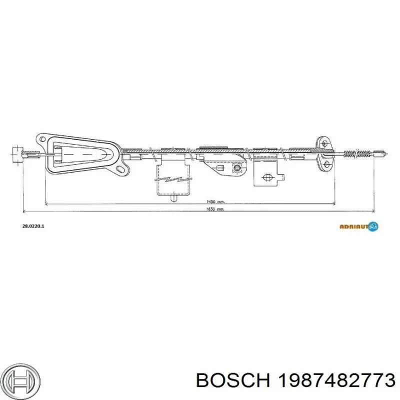 1987482773 Bosch cable de freno de mano trasero izquierdo