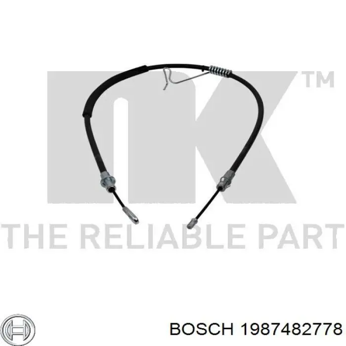 1 987 482 778 Bosch cable de freno de mano trasero derecho