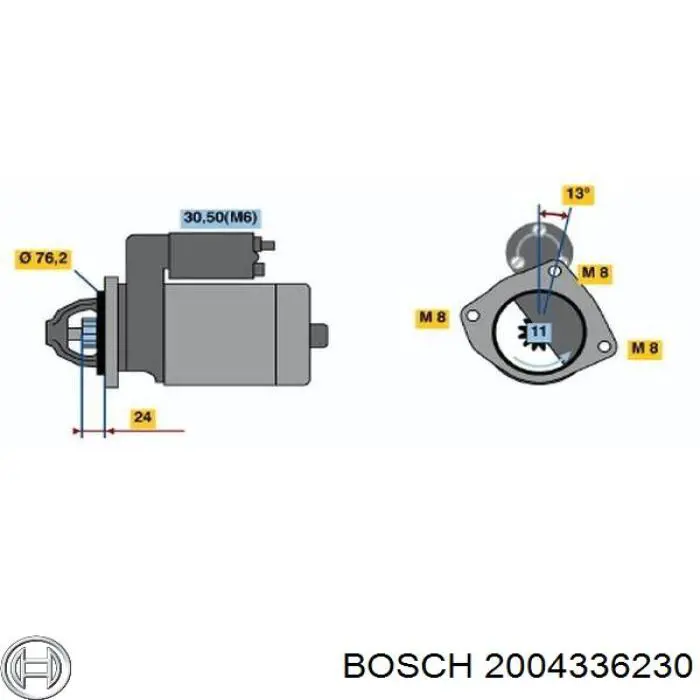 2004336230 Bosch soporte, escobillas de carbón, motor de arranque