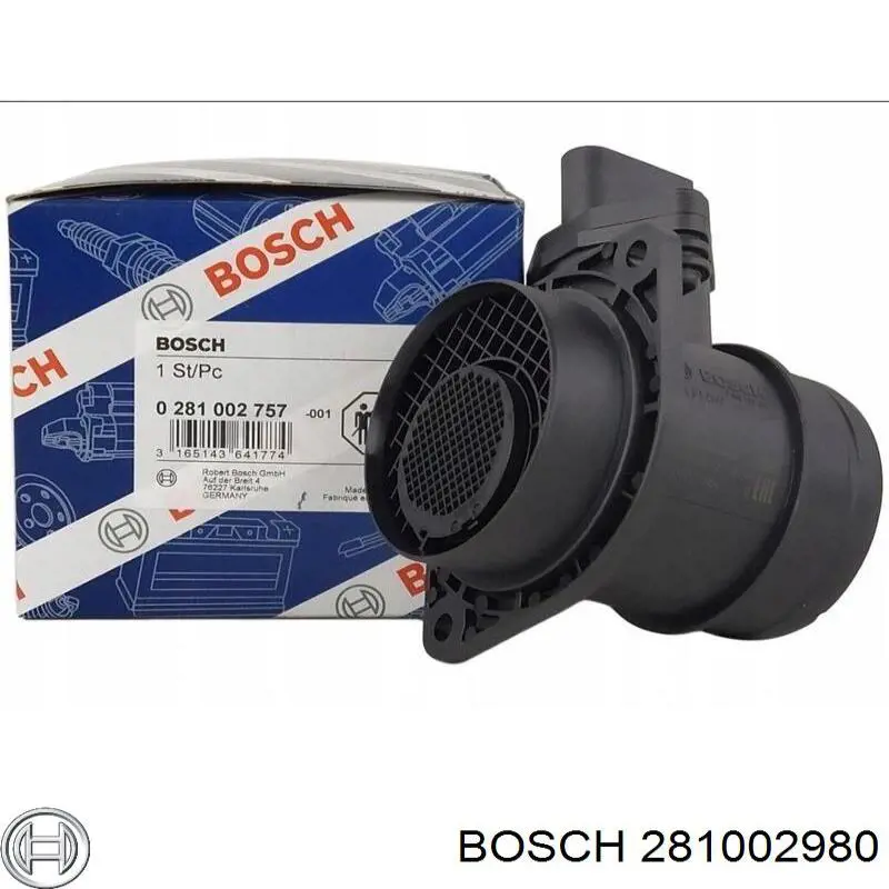 281002980 Bosch sensor de flujo de aire/medidor de flujo (flujo de aire masibo)