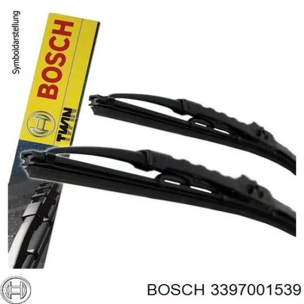 3397001539 Bosch juego de limpiaparabrisas de luna delantera, 2 piezas