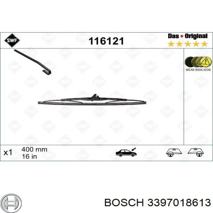 3397018613 Bosch limpiaparabrisas de luna delantera copiloto