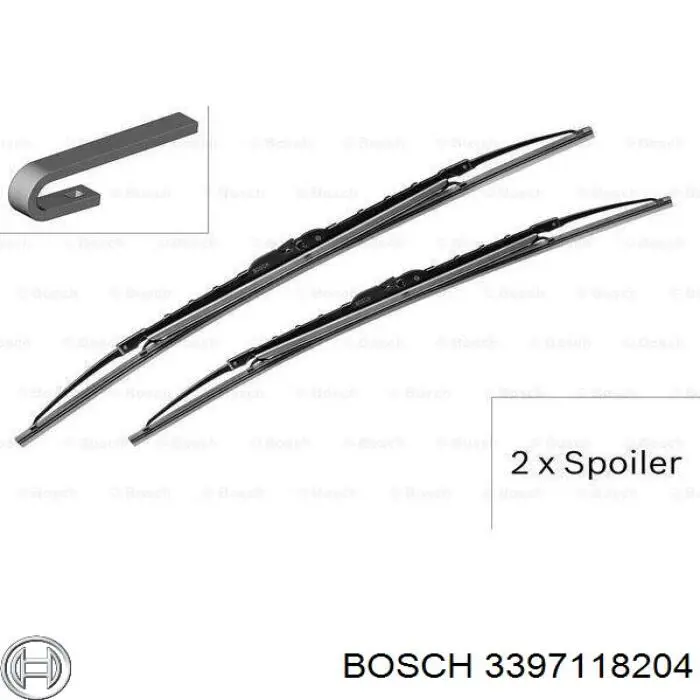 3397118204 Bosch juego de limpiaparabrisas de luna delantera, 2 piezas