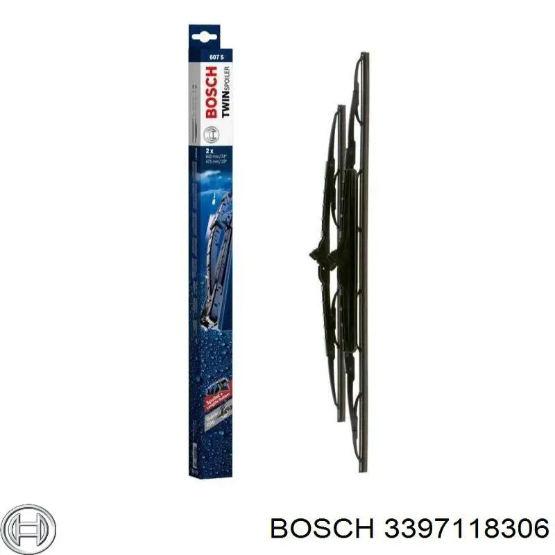 3397118306 Bosch juego de limpiaparabrisas de luna delantera, 2 piezas