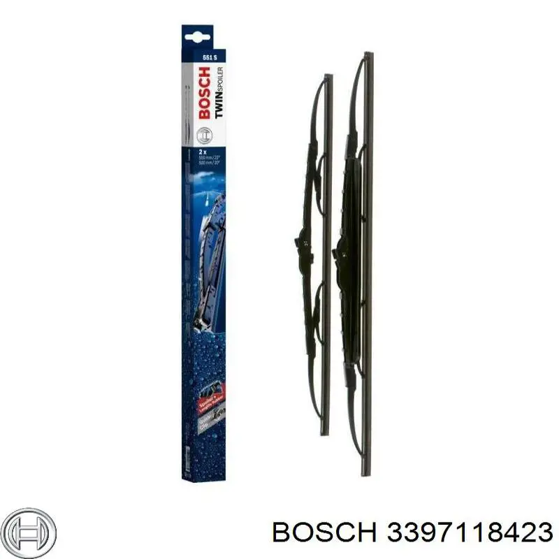 3 397 118 423 Bosch juego de limpiaparabrisas de luna delantera, 2 piezas