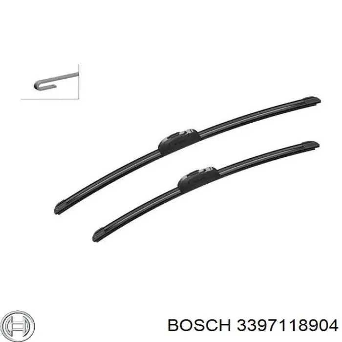 3397118904 Bosch juego de limpiaparabrisas de luna delantera, 2 piezas