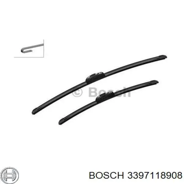 3397118908 Bosch juego de limpiaparabrisas de luna delantera, 2 piezas