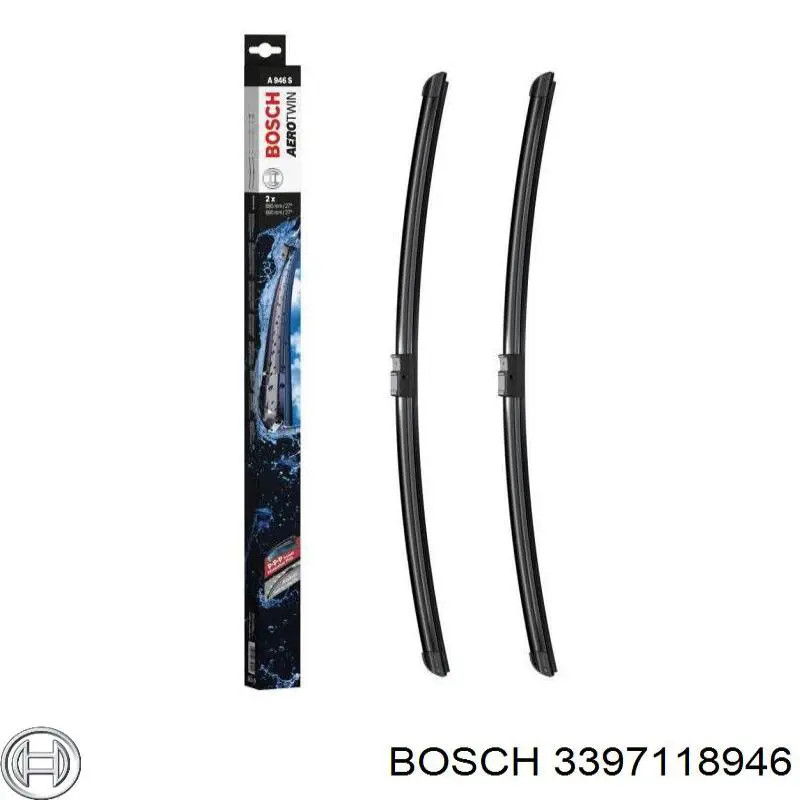 3397118946 Bosch juego de limpiaparabrisas de luna delantera, 2 piezas