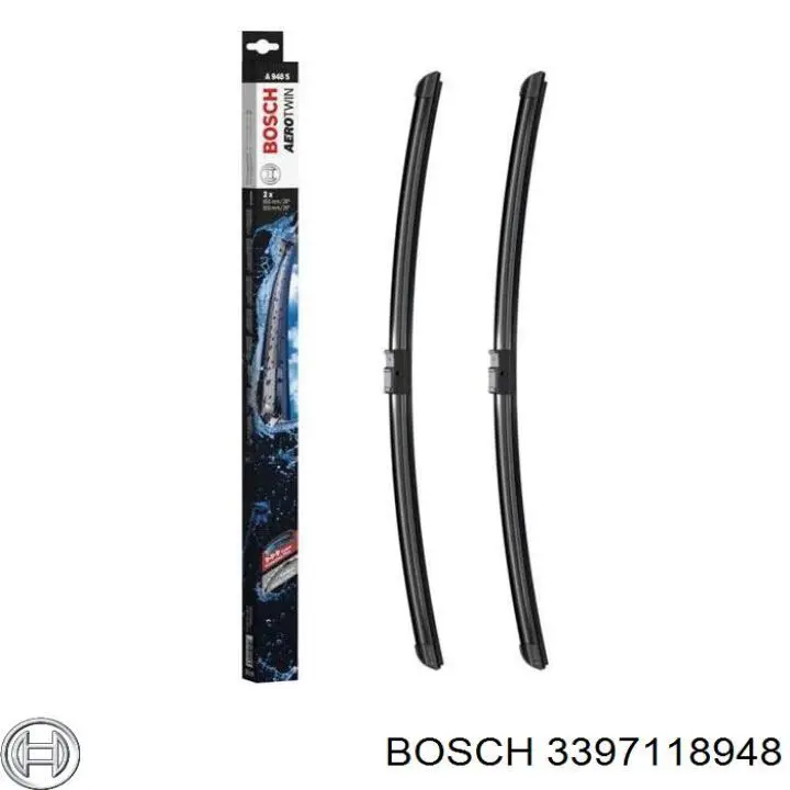 3397118948 Bosch juego de limpiaparabrisas de luna delantera, 2 piezas