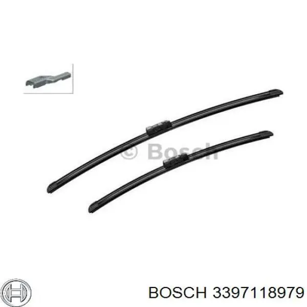 3397118979 Bosch juego de limpiaparabrisas de luna delantera, 2 piezas