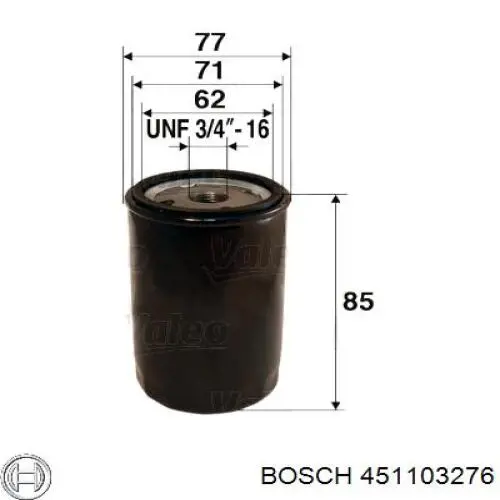 451103276 Bosch filtro de aceite