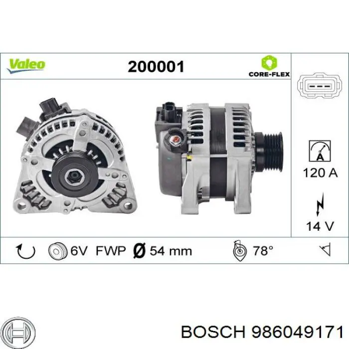 986049171 Bosch alternador