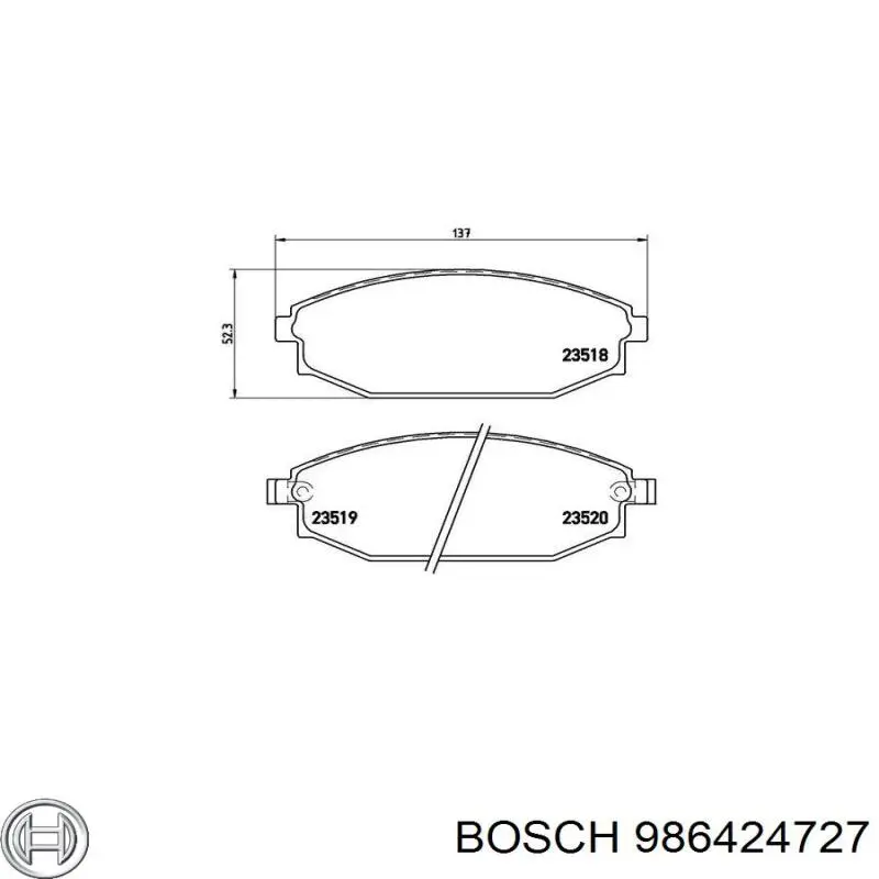 986424727 Bosch pastillas de freno delanteras