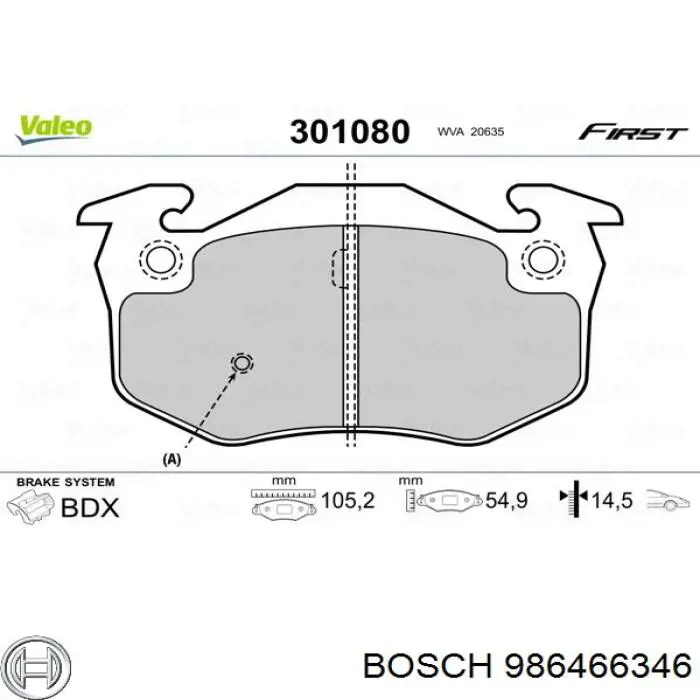 986466346 Bosch pastillas de freno delanteras