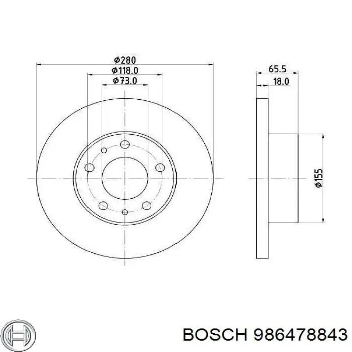 986478843 Bosch freno de disco delantero