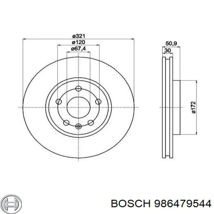 986479544 Bosch freno de disco delantero