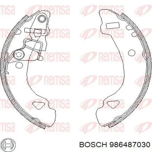 986487030 Bosch zapatas de frenos de tambor traseras