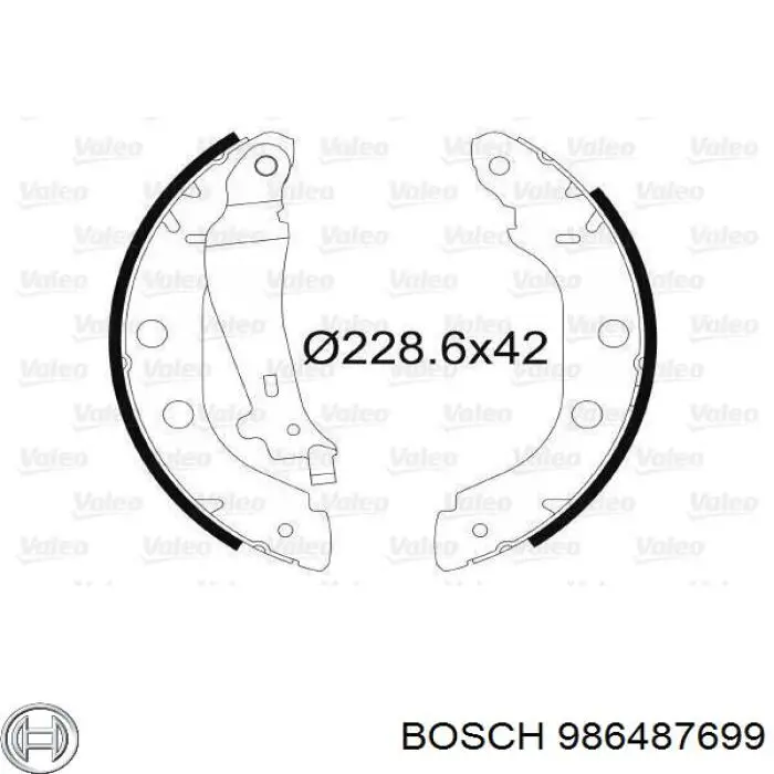 986487699 Bosch zapatas de frenos de tambor traseras