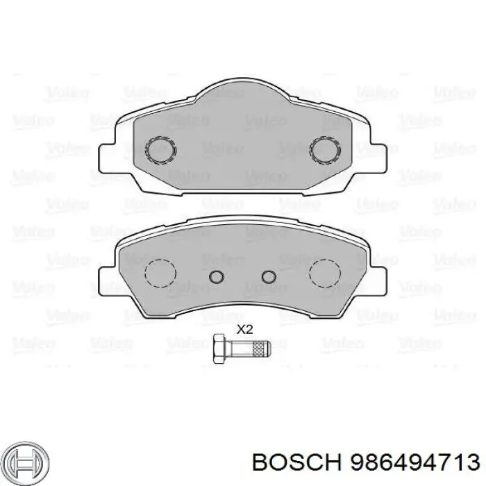 986494713 Bosch pastillas de freno delanteras