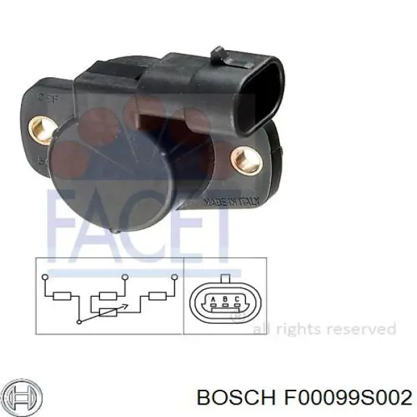 F00099S002 Bosch sensor, posición mariposa