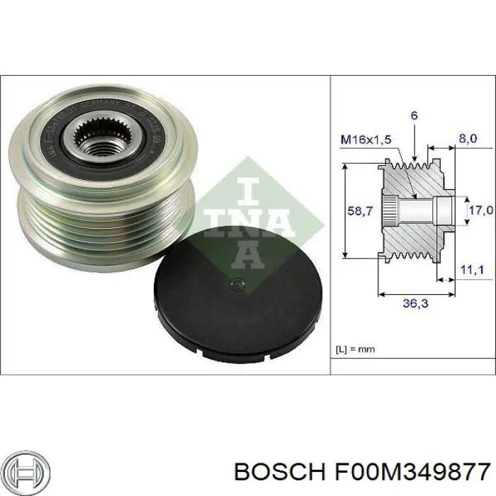 F00M349877 Bosch poleas juego de piezas