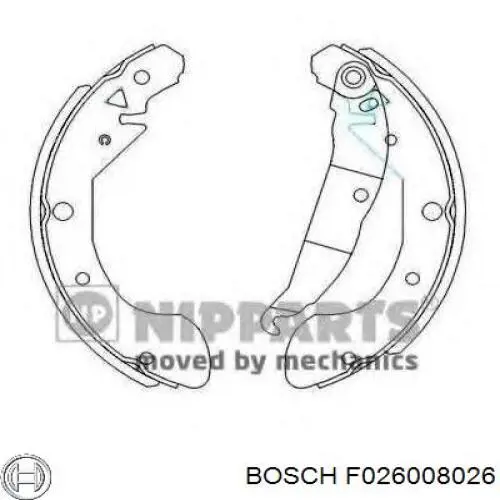 F026008026 Bosch zapatas de frenos de tambor traseras