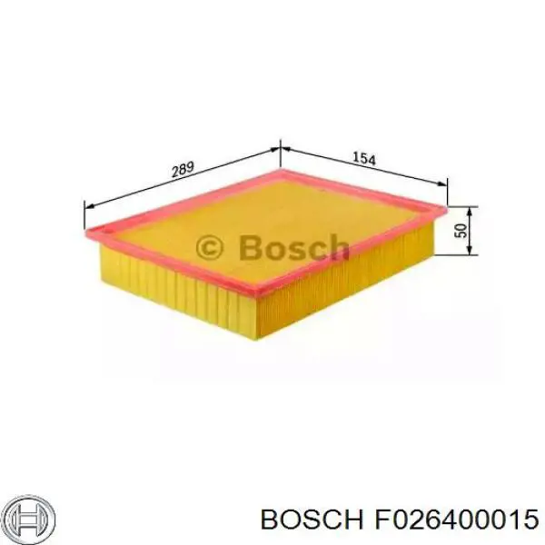 F 026 400 015 Bosch filtro de aire