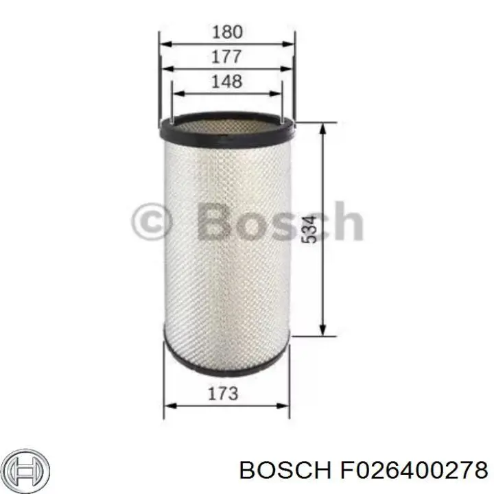 F026400278 Bosch filtro de aire