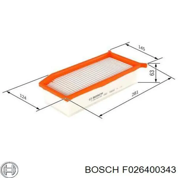 F026400343 Bosch filtro de aire