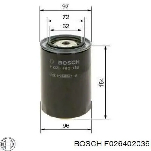 F 026 402 036 Bosch filtro combustible