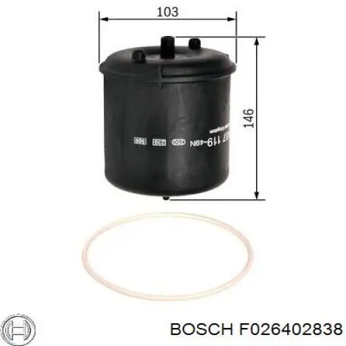 F026402838 Bosch filtro combustible