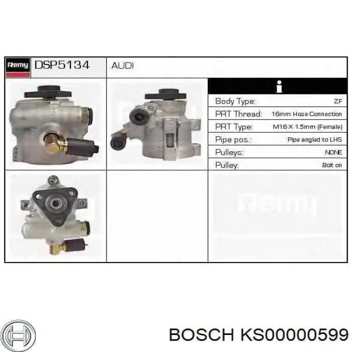 KS00000599 Bosch bomba hidráulica de dirección